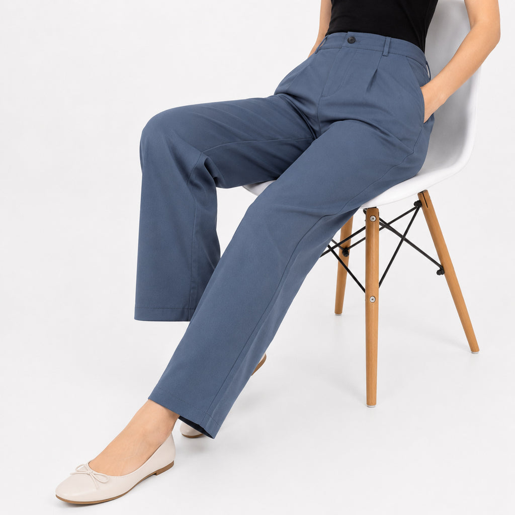 Women's Dusky Teal Elegance Trousers-2