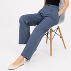 Women's Dusky Teal Elegance Trousers-2