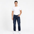 Midnight Blue Slim Fit Cargo Jeans-1