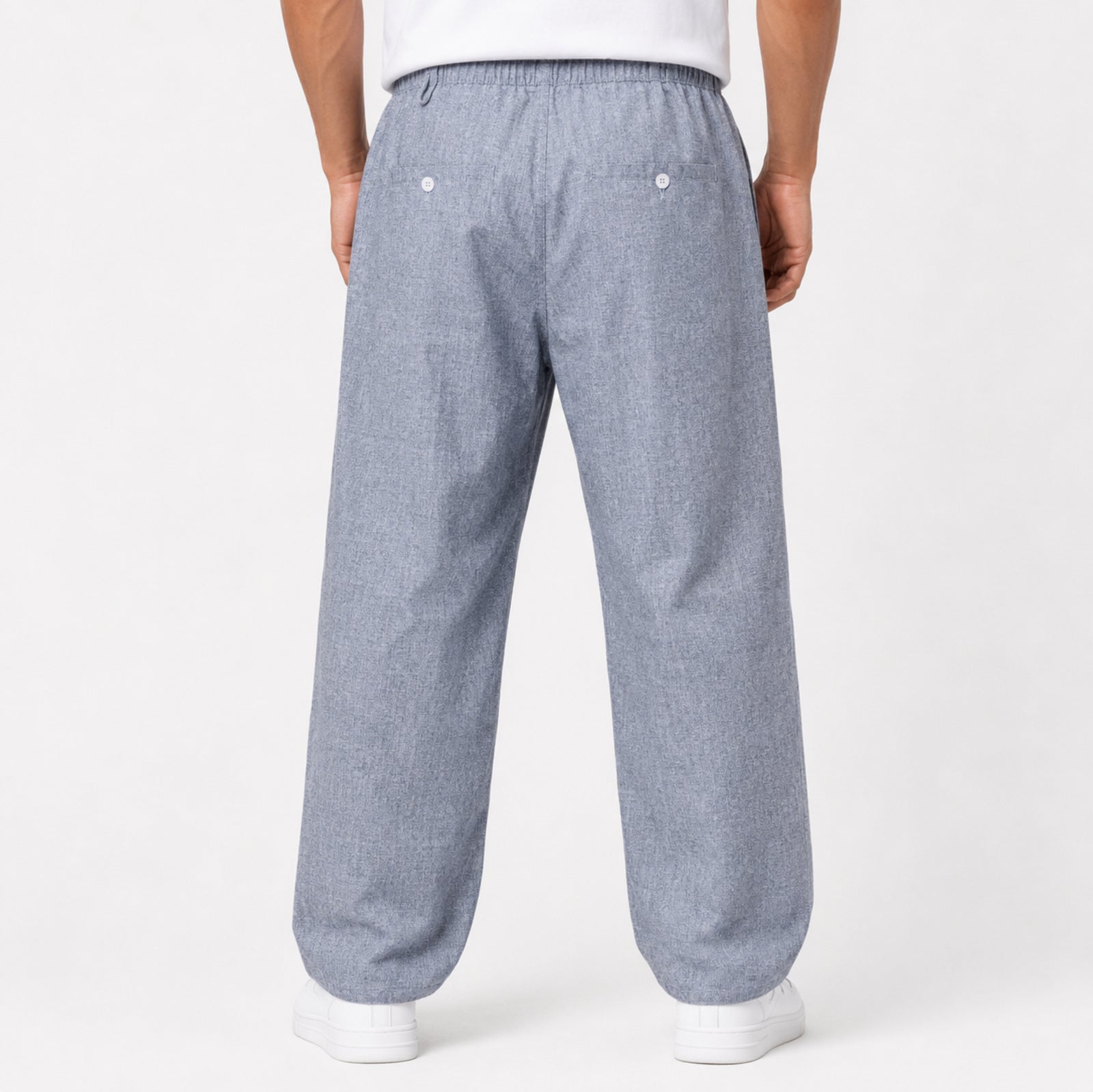 Men's Light Grey Relaxed Fit Lounge Trousers-3