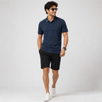 Men's Navy Blue Premium Polo Collar T-Shirt-2
