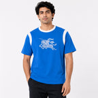 Men's Blue Graphic Print Crew Neck T-Shirt-1