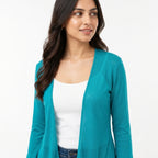 Women's C.Green Lightweight Sheer Open-Front Shrug with Wavy Hem-3