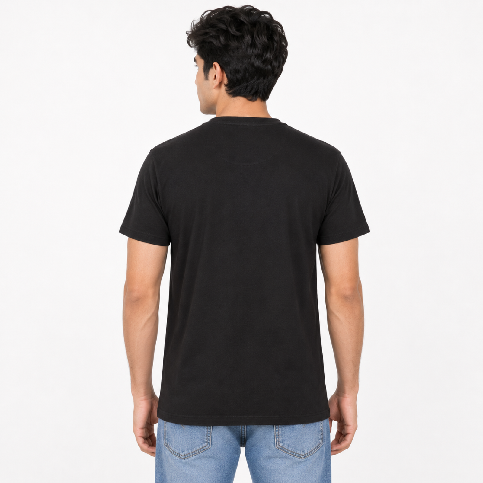 Men's Black JTK Typographic Graphic Crew Neck T-Shirt | Regular Fit Half Sleeve Casual Tee-4