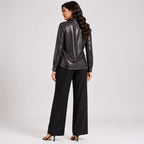 Women's Glamorous Metallic Silver Sequin Button-Down Shirt-4