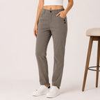 Women's Sleek Grey Tailored Formal Executive Trousers-3