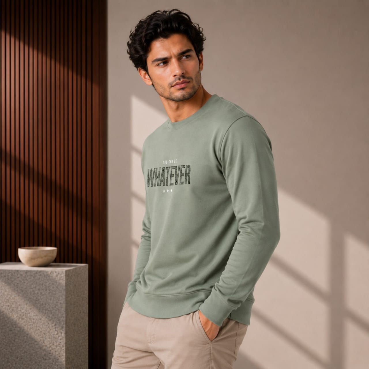 Men's Sage Mist Statement Graphic Sweatshirt-2