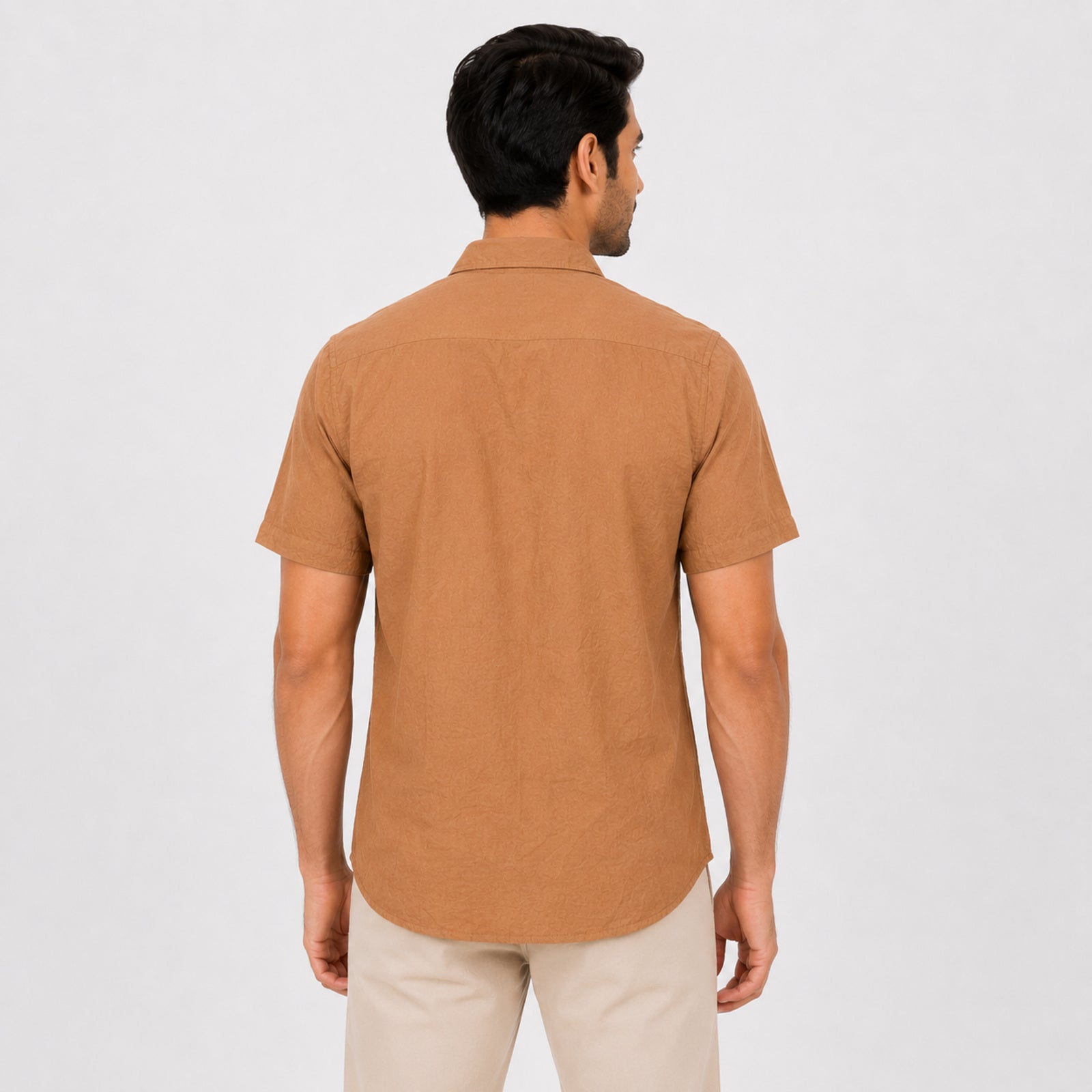 Men's Walnut Brown Minimal Casual Shirt-2