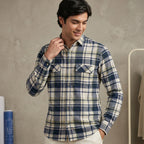 Blue Check Classic Men's Casual Shirt-4