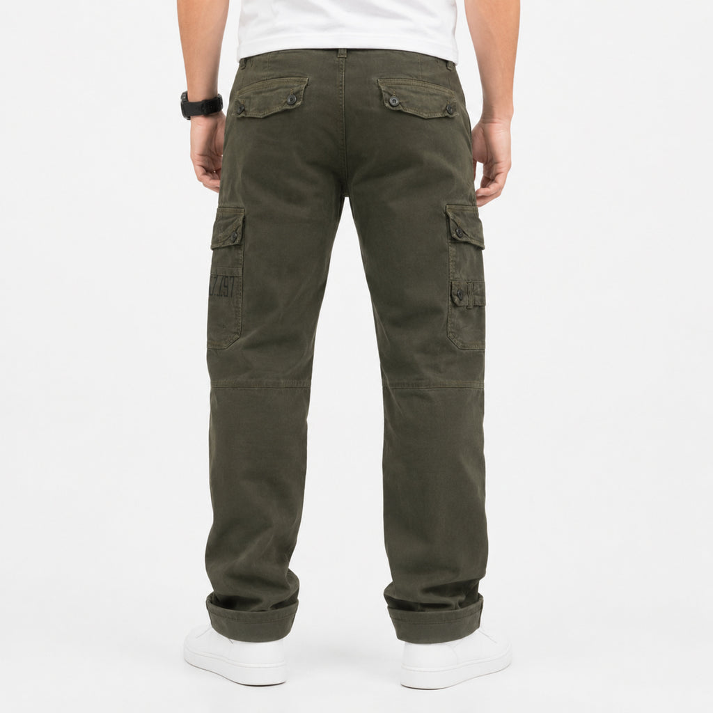 Men's Dark Green Cargo Pants-4