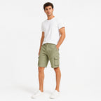 Men's Green Printed Cargo Shorts | Casual Multi-Pocket Summer Shorts for Men-3
