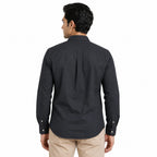 Men's Classic Grey Full-Sleeve Regular Fit Shirt-4