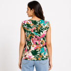 Women's Tropical Muse Abstract Printed Sleeveless Top-4