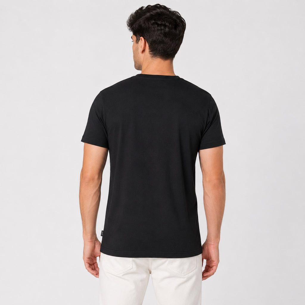 Men's Black Graphic Printed T-Shirt-3
