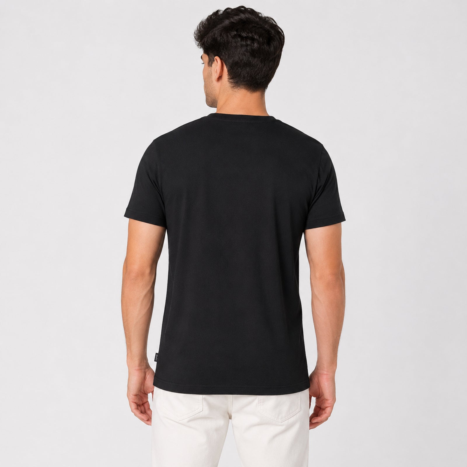 Men's Black Graphic Printed T-Shirt-3