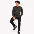 Men's Olive Green Button-Down Collar Full Sleeve Shirt with Chest Pocket-1