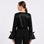 Black Elegance Cropped Shrug Top-4