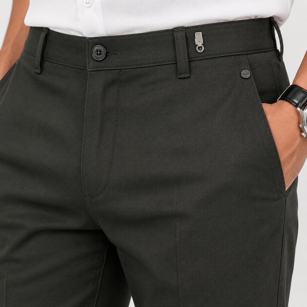 Men's Royal Olive Tailored Premium Formal Trousers-4
