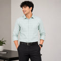 Men's Pista Green Textured Formal Shirt-4