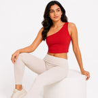 Women's One Shoulder Crop Top-3