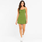 Women's Green Cowl Neck Bodycon Mini Dress-1