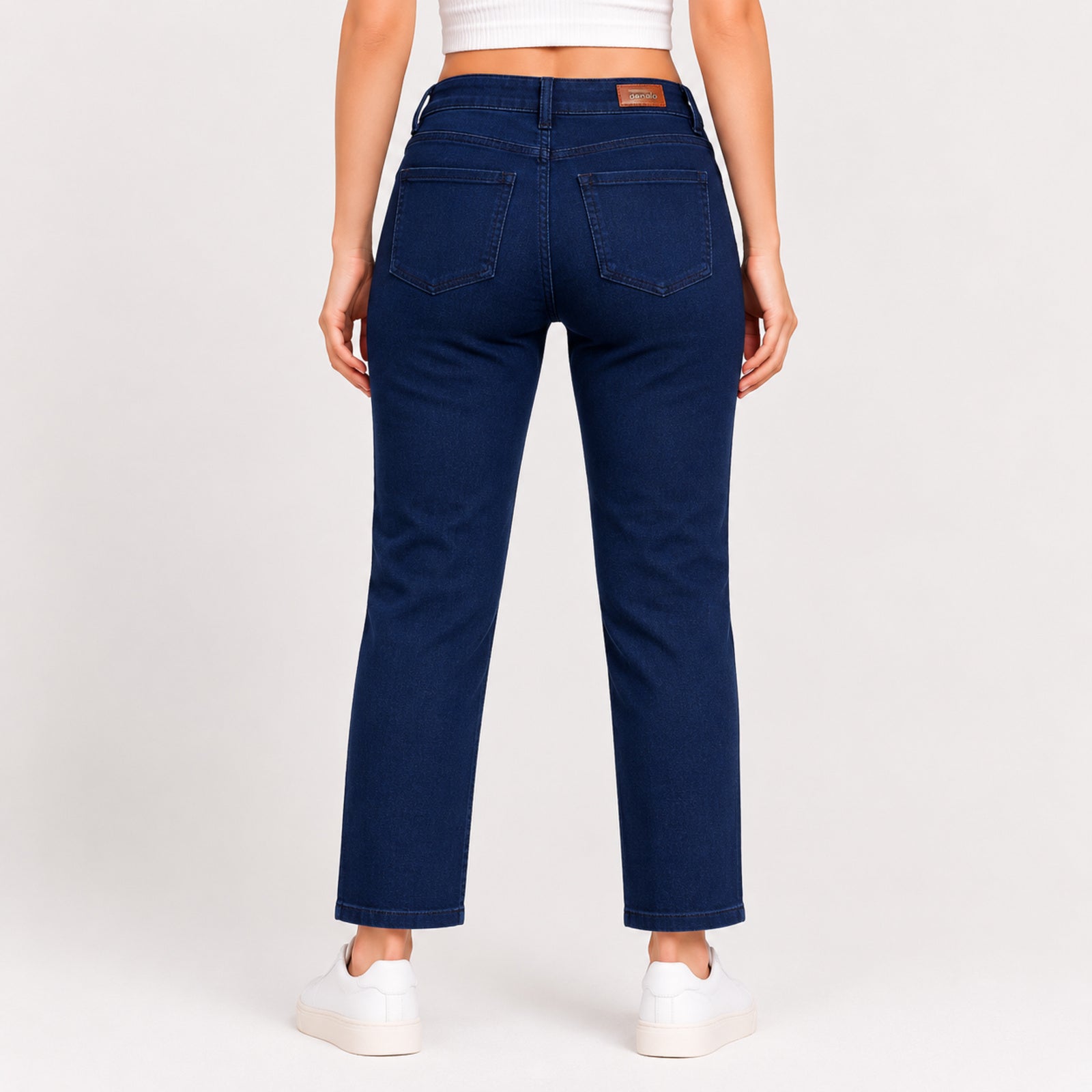 Women's Dark Blue Flared Fit Denim Jeans-4