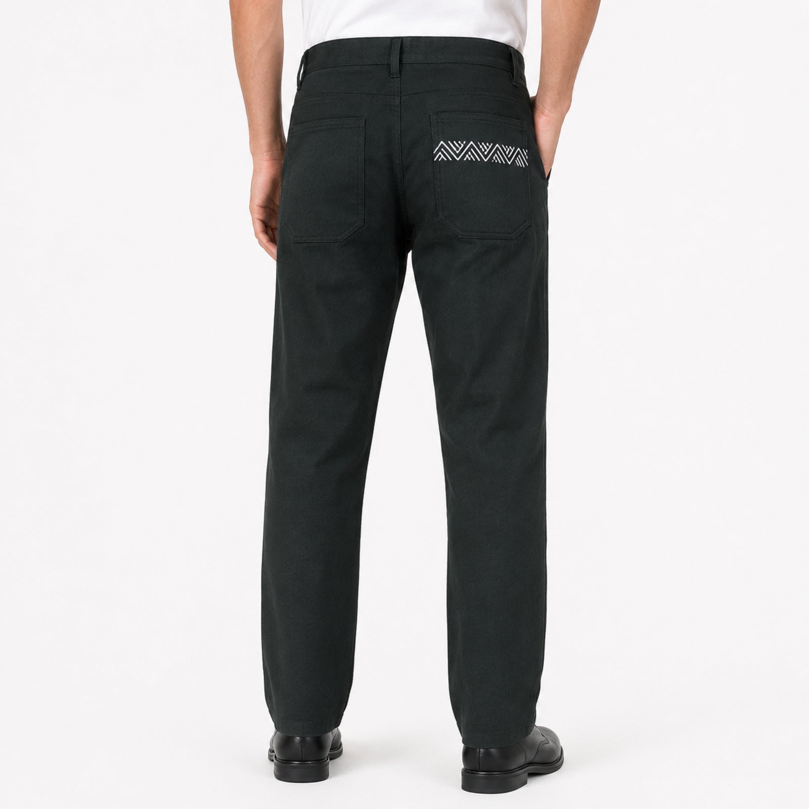 Men's Black Urban Drawstring Smart Casual Trousers-2