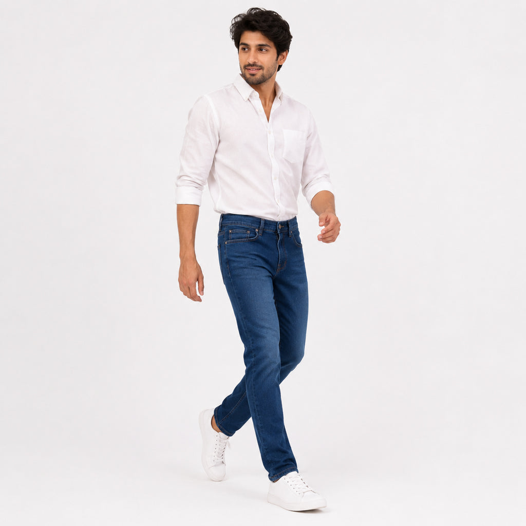 Men's Essential Blue Slim Fit Denim Jeans-4