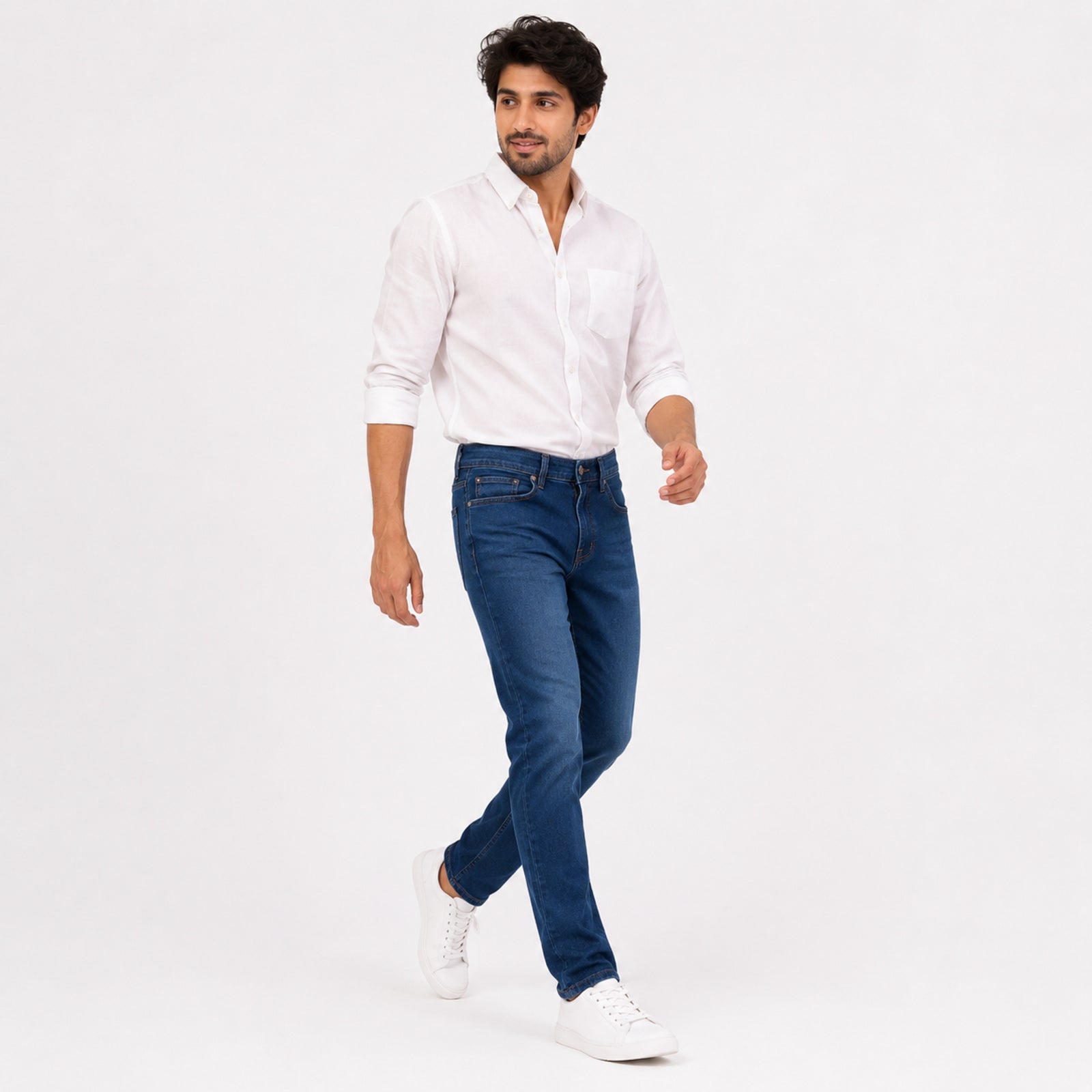Men's Essential Blue Slim Fit Denim Jeans-4
