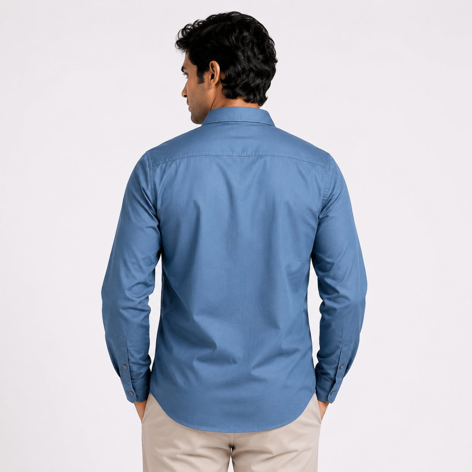 Men's Ocean Teal Classic Formal Cotton Shirt-4