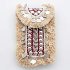 Women's Red Embellished Fringe Clutch Bag-2