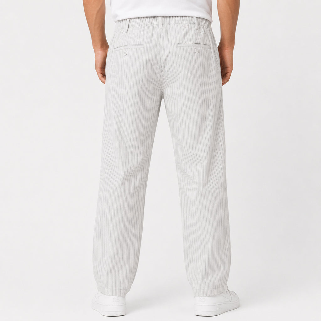 Men's Classic White Relaxed Fit Lounge Trousers-3