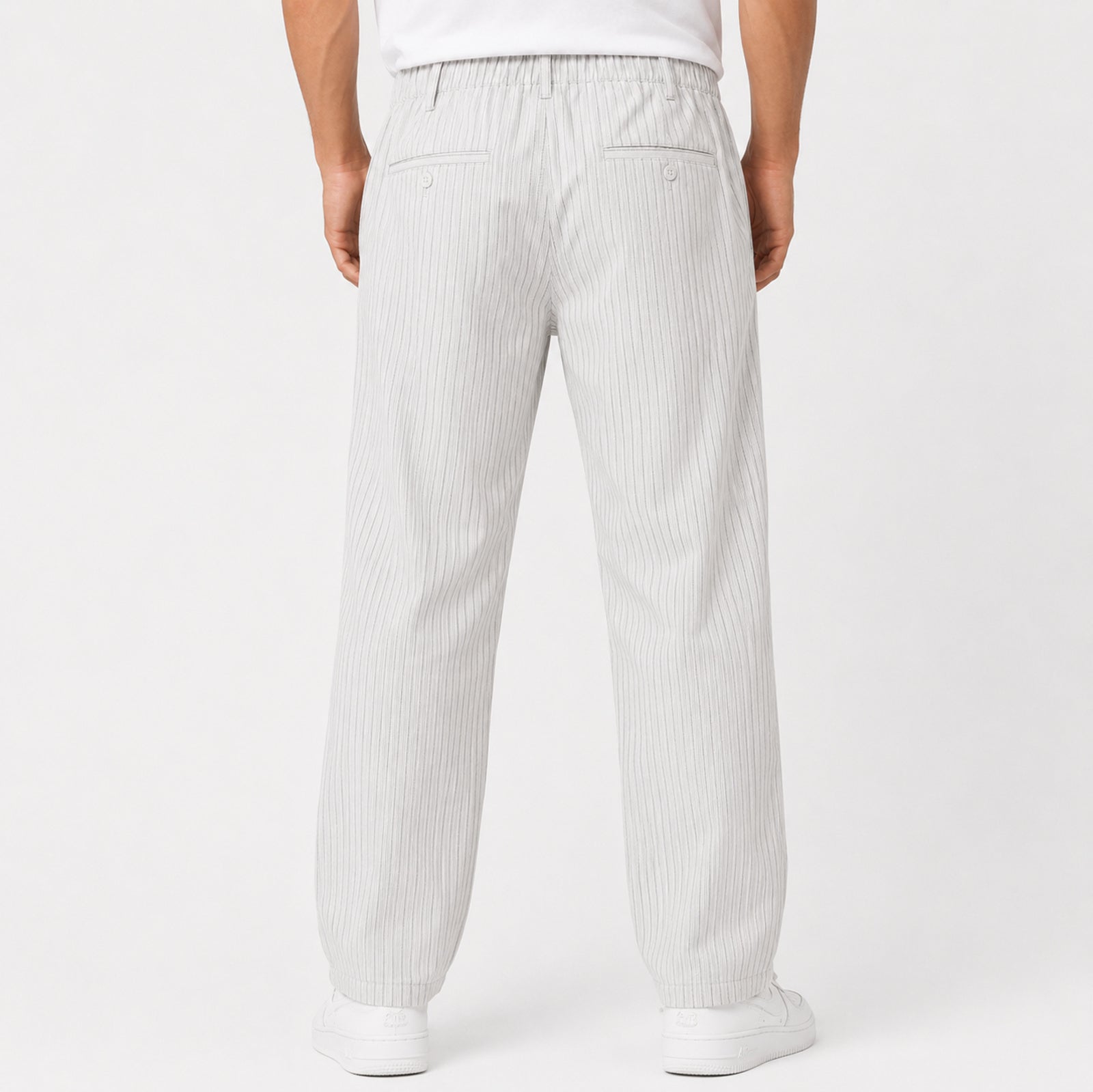 Men's Classic White Relaxed Fit Lounge Trousers-3