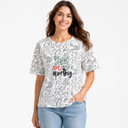 Women's White Floral Graphic Printed Oversized T-Shirt | Casual Everyday Cotton Tee-3