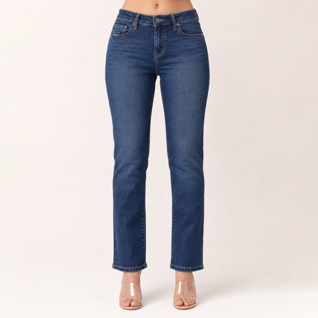 Women's Light Blue Straight Fit Denim Jeans-1