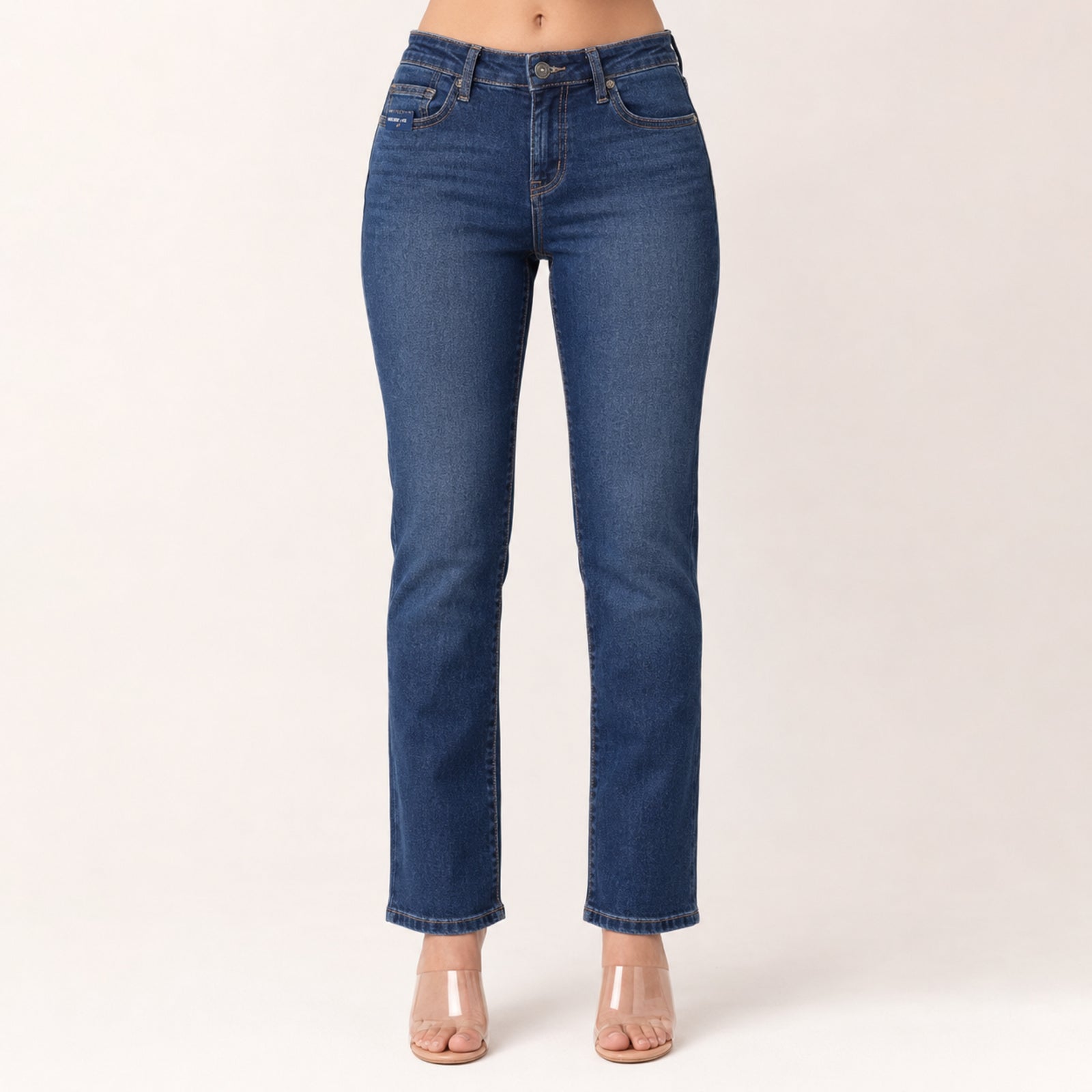 Women's Light Blue Straight Fit Denim Jeans-1