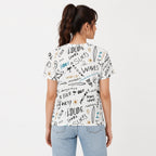 Women's White Graphic Printed Oversized T-Shirt | Casual Round Neck Half Sleeve Tee-4