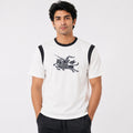 Men's White Graphic Print Crew Neck T-Shirt-1