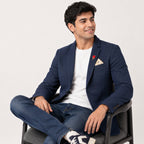 Men's Royal Navy Elite Textured Blazer-3