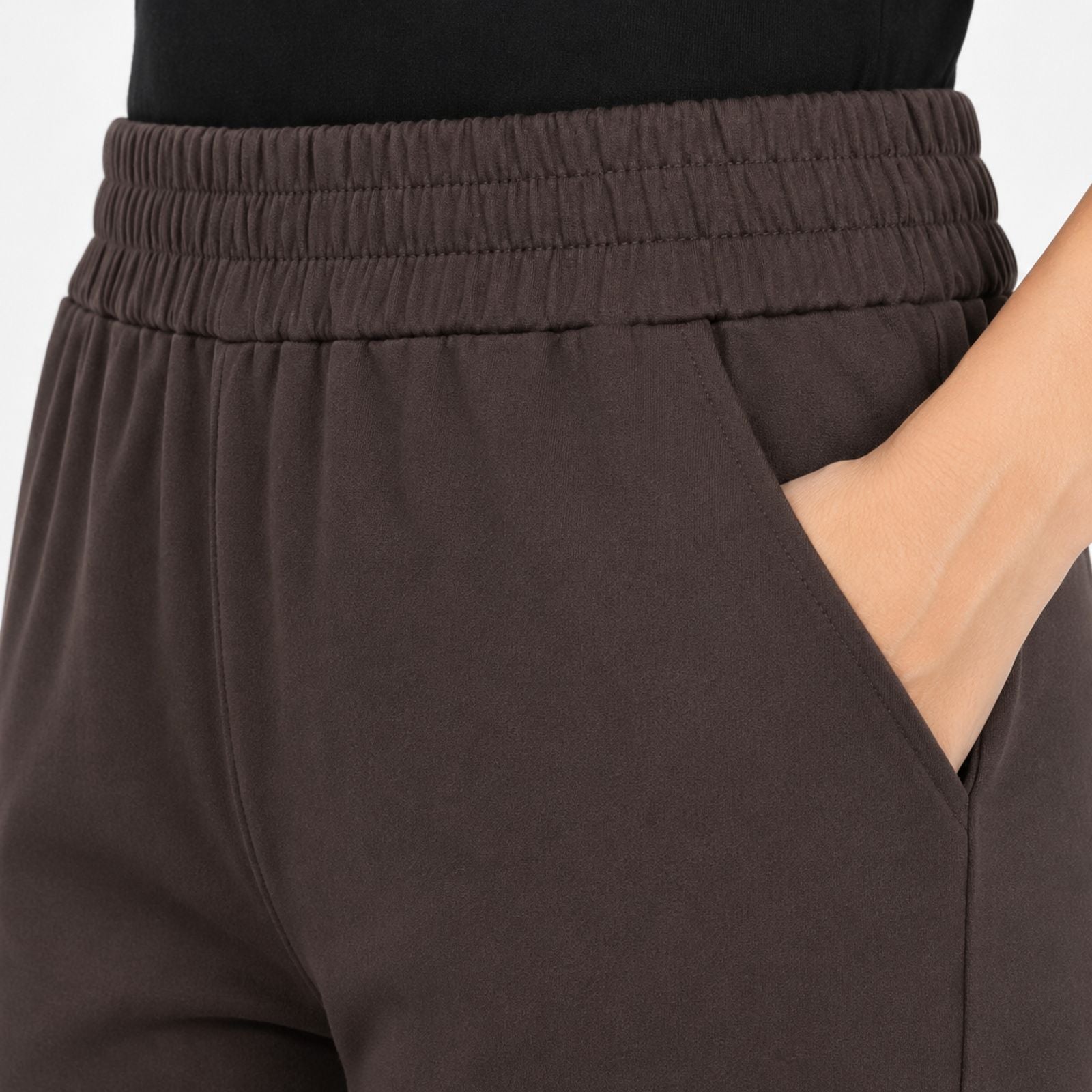 Women's Mocha Ease Relaxed Fit Lounge Trousers-4