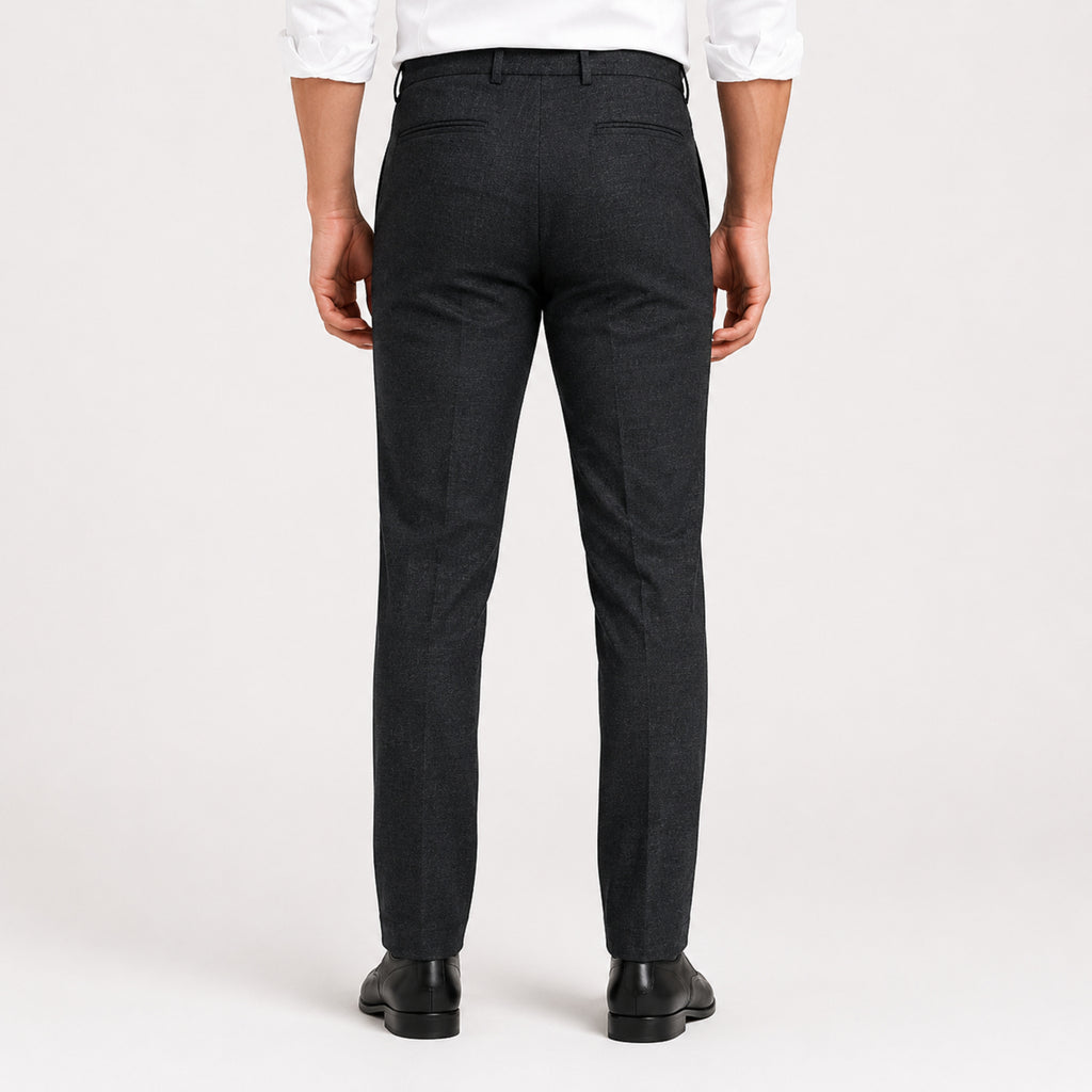 Men's Classic Black Slim Fit Formal Trousers-4
