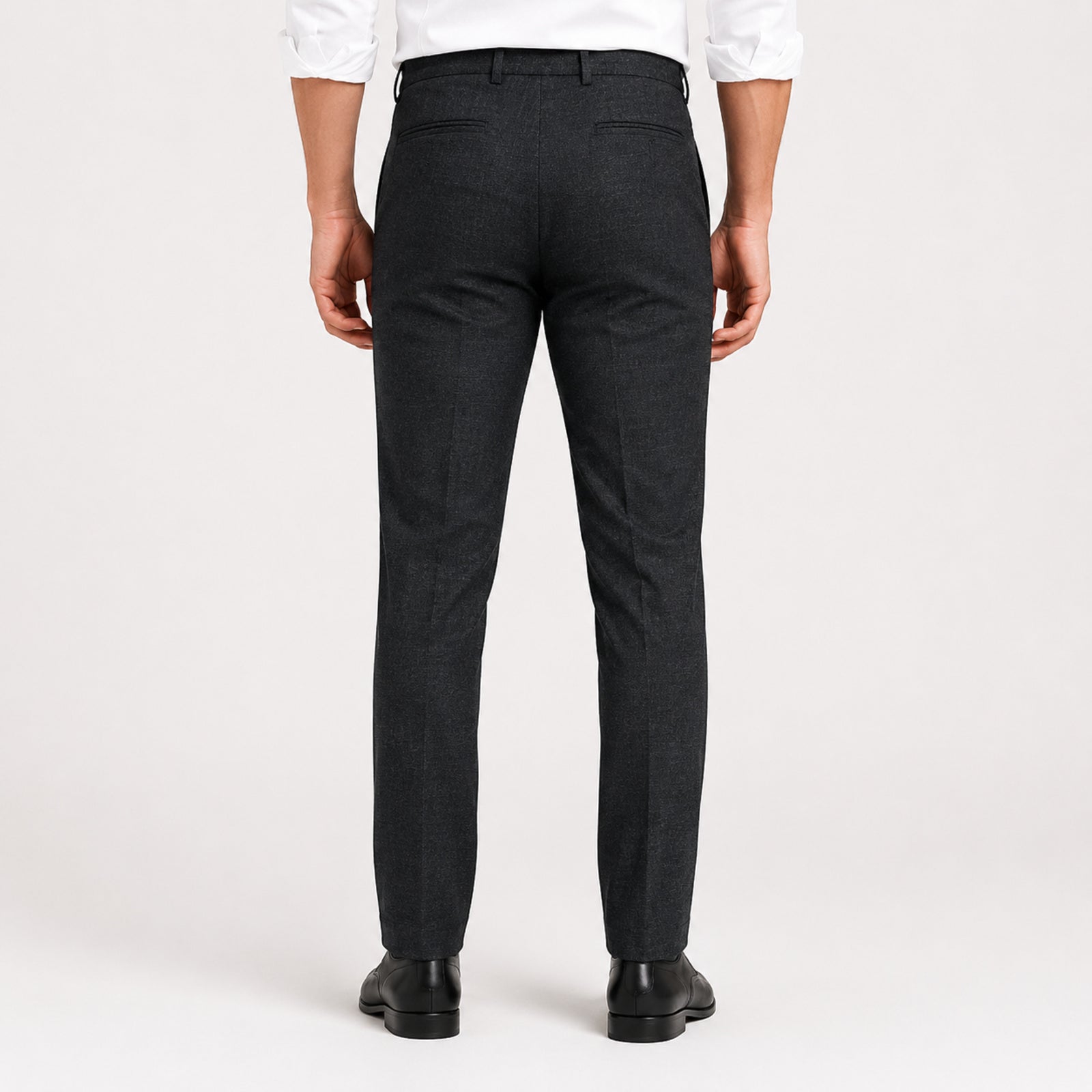 Men's Classic Black Slim Fit Formal Trousers-4