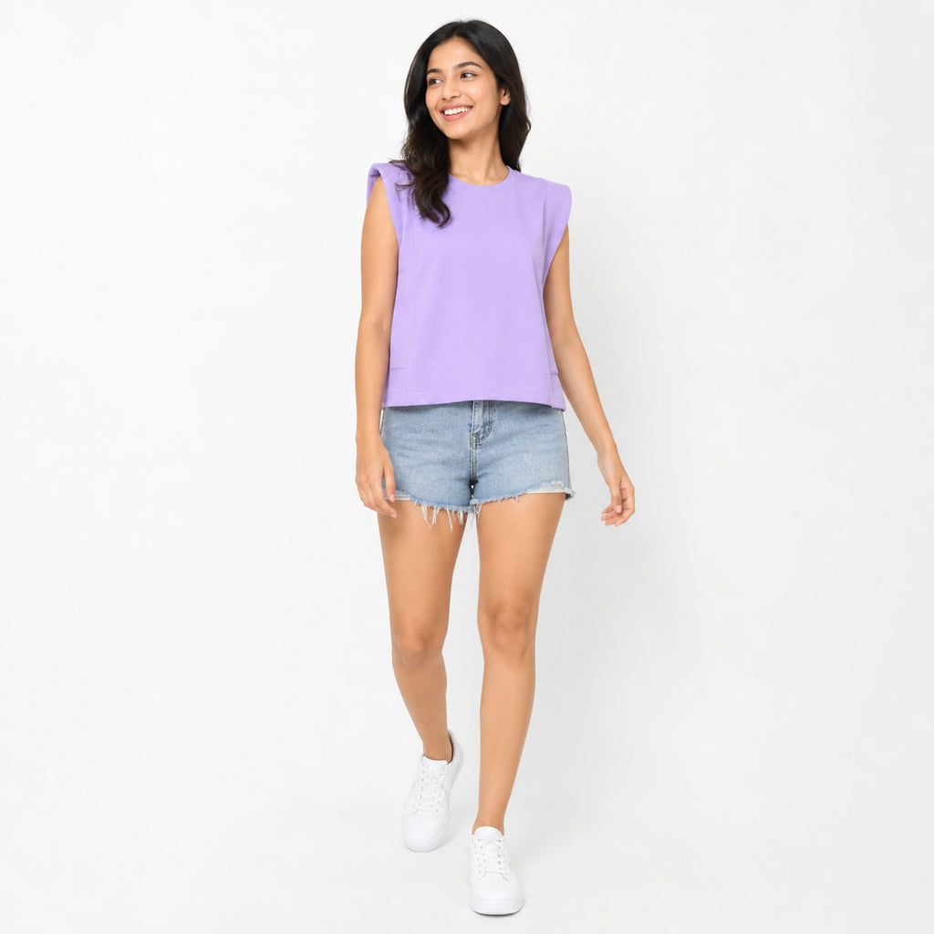 Lilac Edge Sculpted Crop Top-1