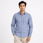 Men's Sky Blue Solid Full Sleeve Casual Shirt-1