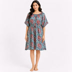 Women's Paisley Print Midi Dress-3