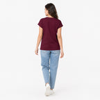 Women's Wine Graphic Printed Casual T-Shirt | Soft Everyday Cotton Tee-4
