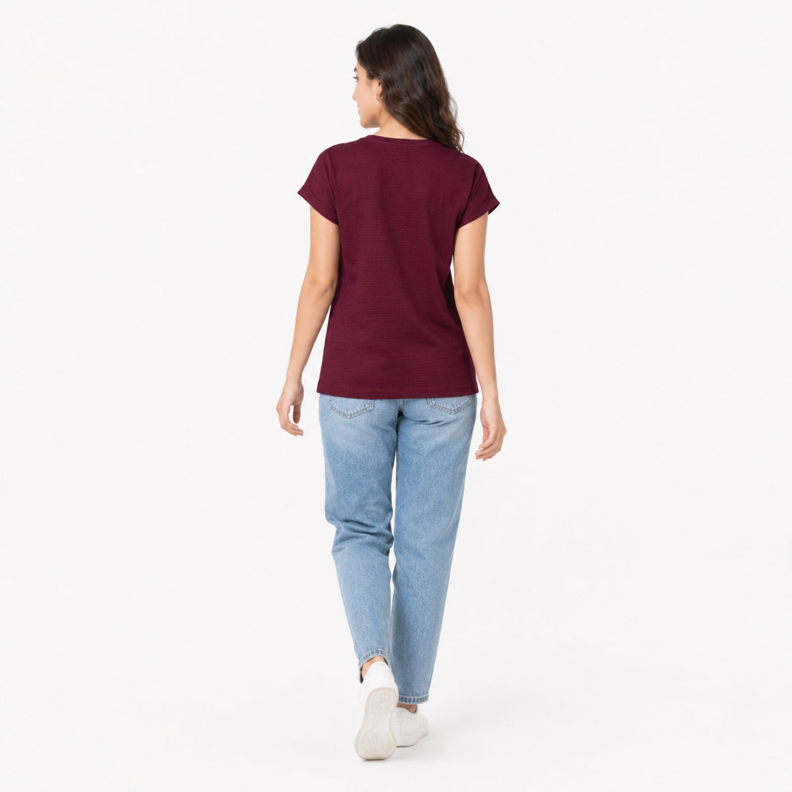 Women's Wine Graphic Printed Casual T-Shirt | Soft Everyday Cotton Tee-4