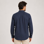 Men's Navy Blue Mandarin Collar Formal Shirt-1