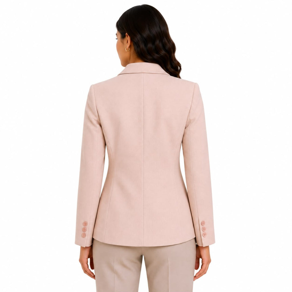 Women's Elegant Blush Beige Formal Blazer-2
