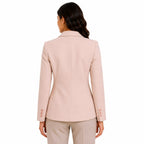 Women's Elegant Blush Beige Formal Blazer-2